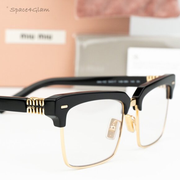 Miu Miu Women Eyeglasses Black Clear Blue Light Filter Square MU10ZS 1AB08N NEW main image 4